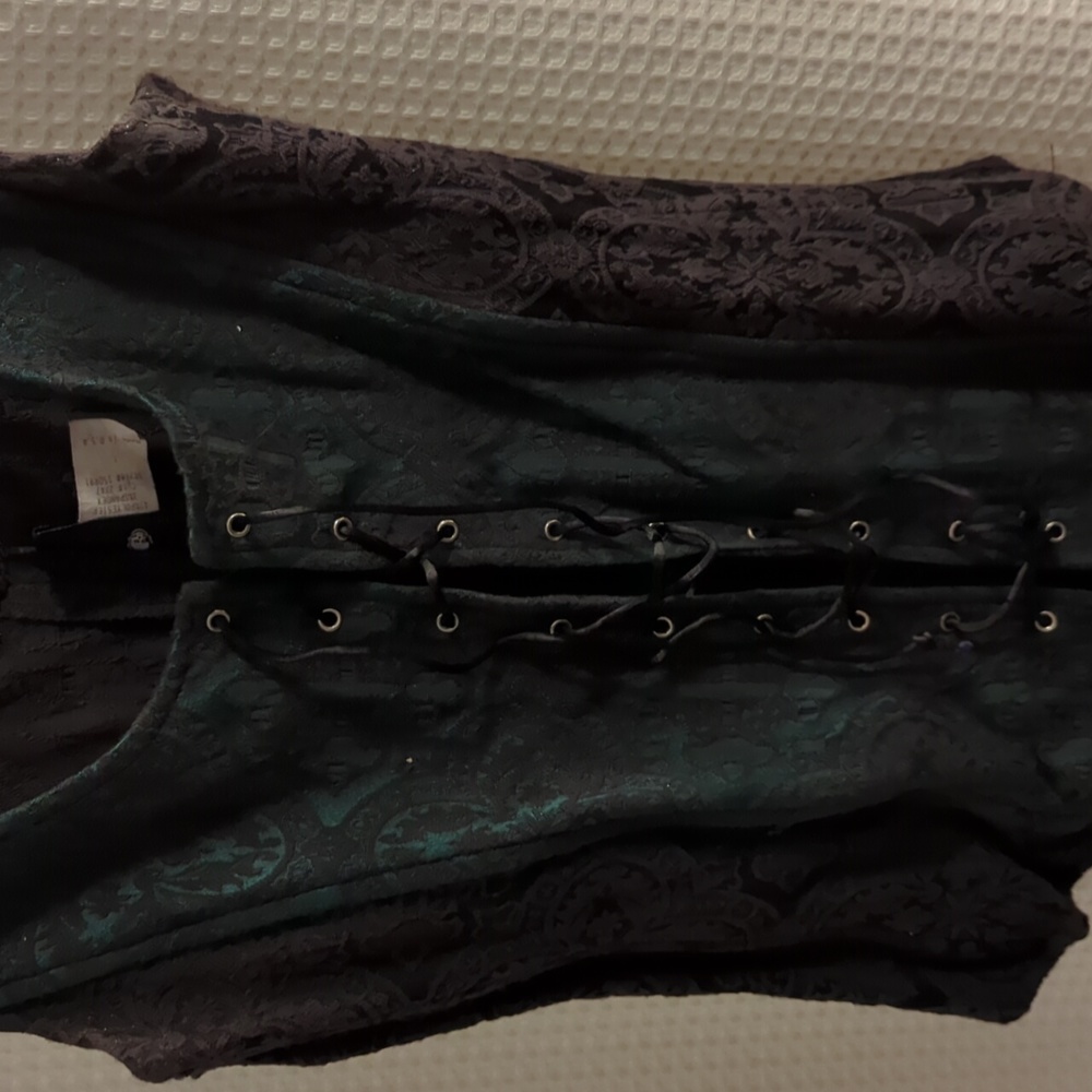 Vintage black and green corset top - Picture 3 of 8